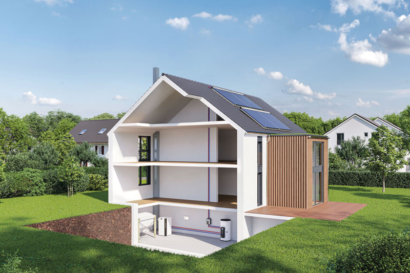 Solarthermie Querschnitt eines Hauses - Leifheit GmbH & Co. KG